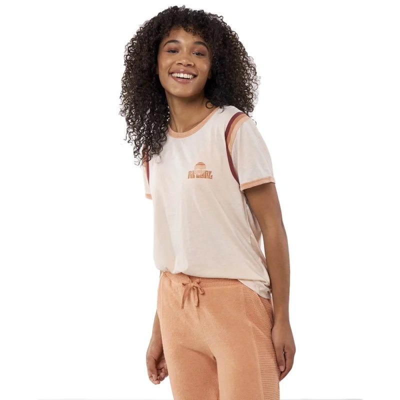 Bon Plan T-SHIRT RIP CURL MELTING WAVES RINGER