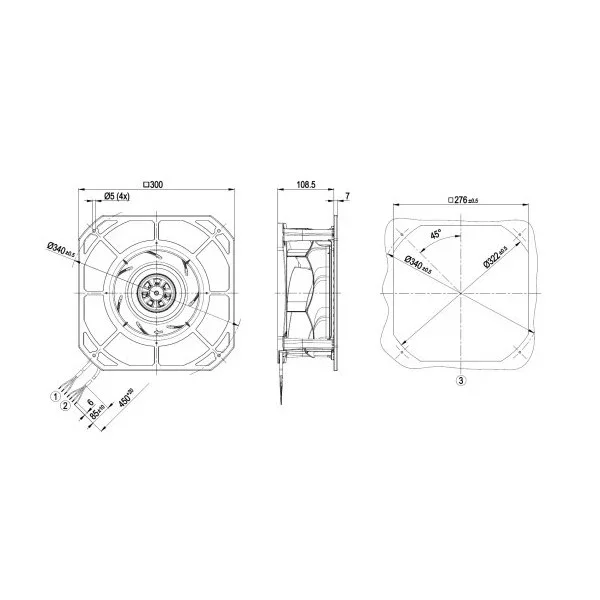 Populaire EBM Papst Engine Room Ventilator 230V - K3G250RE0707