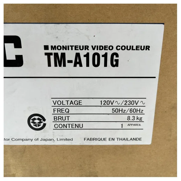 JVC 10 inch CCTV Monitor 300TVL - TM -A101G Dernier Modèle