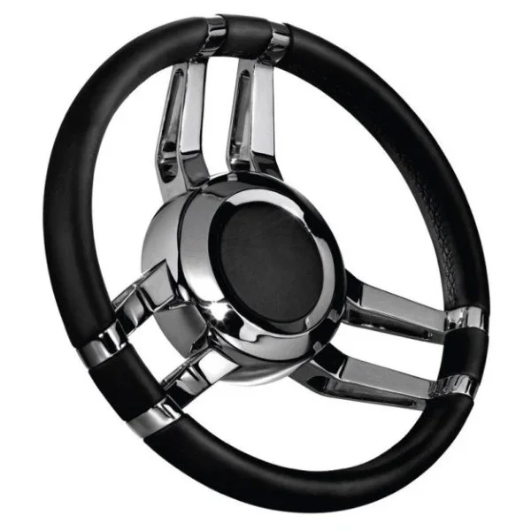 Prix Bas Isotta Carlotta Stainless Steel 3-Spoke Steering Wheel Black 350 mm