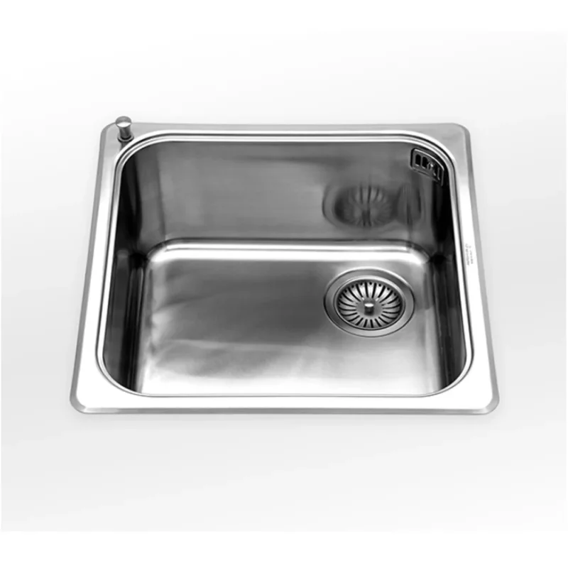 Alpes 446-D Inox Built in Square Sink 45 x 45cm Right Drain Promotion Saisonnière