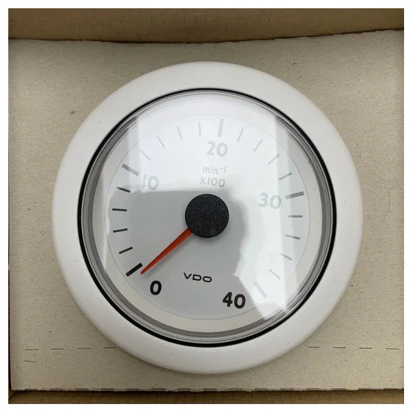 VDO 4000 RPM Engine Tachometer White 12V 85 mm - N02 012 410 Prix Cassé