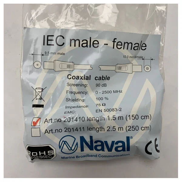 Nouvelle Collection Naval Coax Connection Cable 90 DB - 201410 1.5m