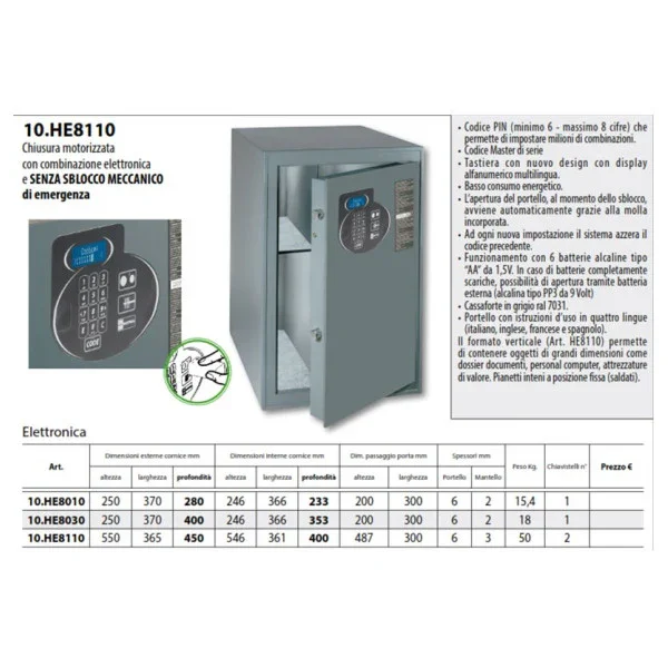 Mottura 10H8010S Electric High Quality Safe Bon Marché