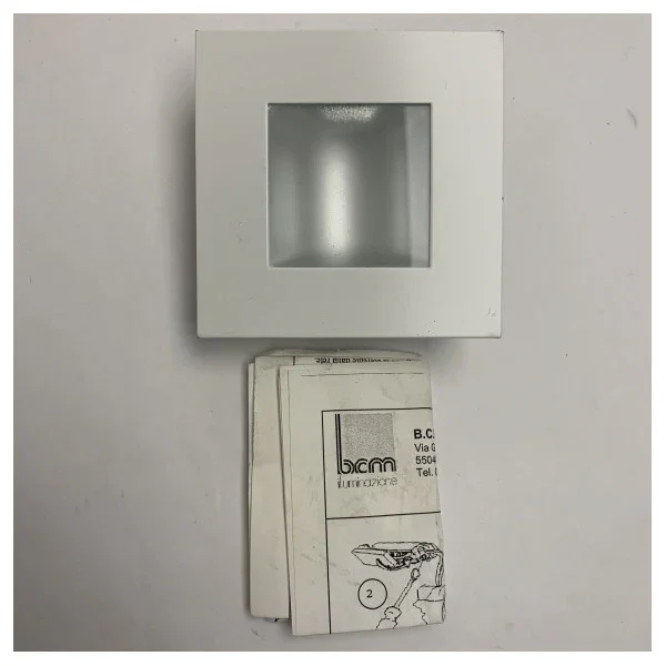 BCM 3259/00.a White Square Stainless Steel Downlight Spot 12/24V Dernière Chance