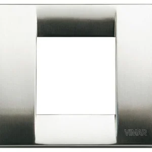 Vimar 17092.34 1-2 Module Brushed Nickel Electric Mounting Plate Usine Directe