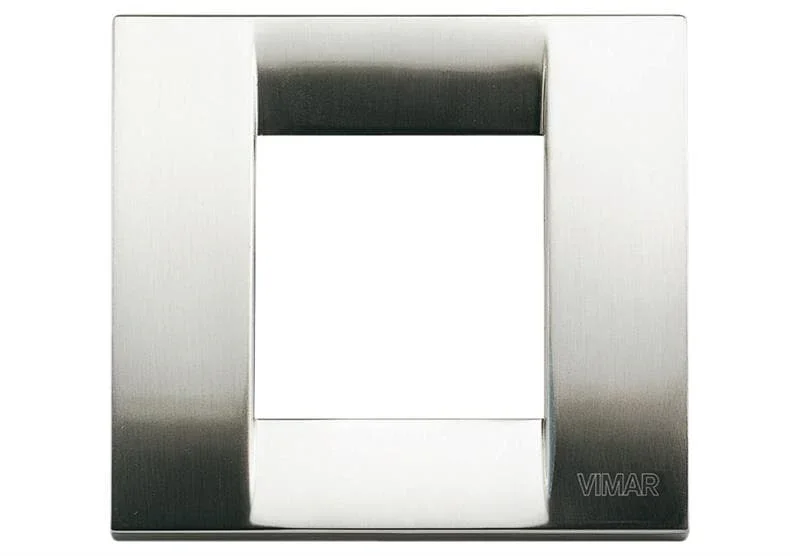 Vimar 17092.34 1-2 Module Brushed Nickel Electric Mounting Plate Usine Directe