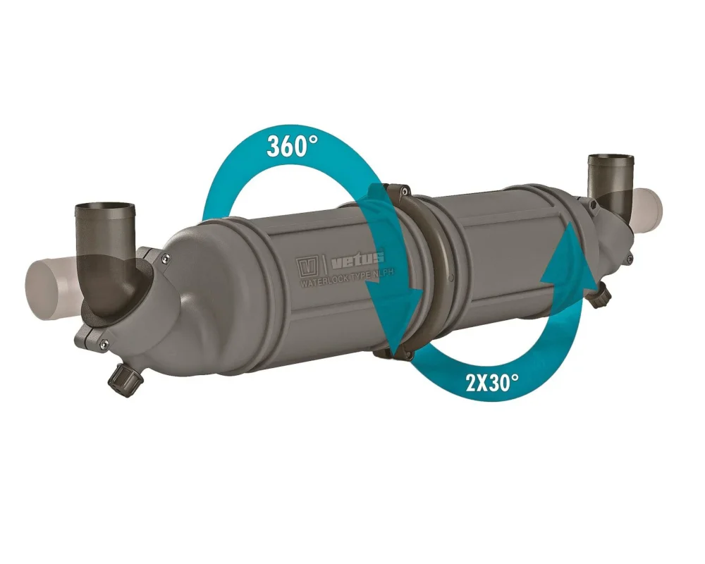 Vetus NLPH75 Exhaust Waterlock Muffler 75 mm Rotatable Satisfait Ou Remboursé