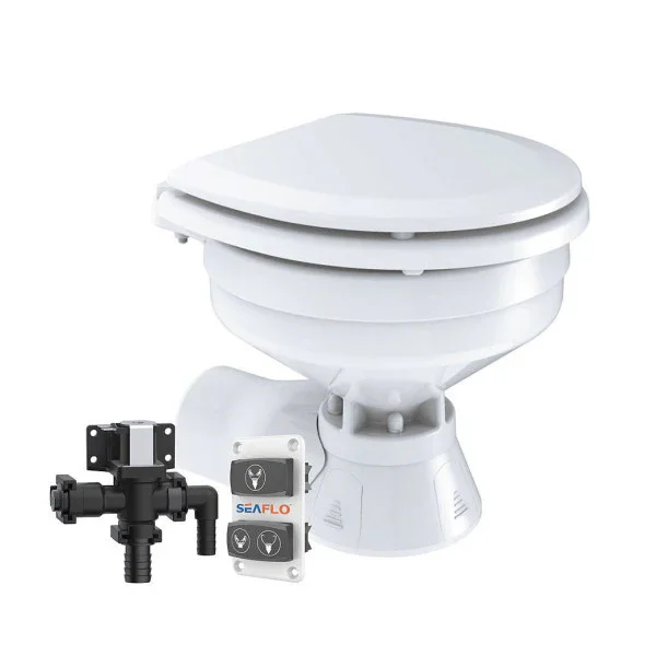 Retour Gratuit Seaflo SFMTE1-03 12V Electric Marine toilet Quiet Flush