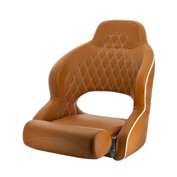 Vetus CHSportCB Pilot Steering Seat with Flip-up and Brown Fabric Promotion Saisonnière