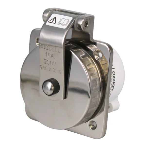 Acheter Direct Hubbell Marine Stainless Steel 316SS 16A 230V Shore Power Outlet Durable Weatherproof