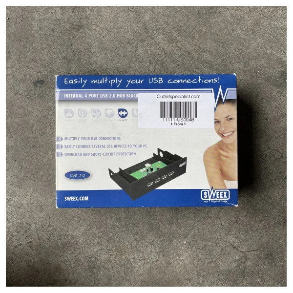 Certifié Sweex Internal 4-Port USB 2.0 Hub Black - Durable Marine-Grade USB Expansion for Boats and Maritime Electronics