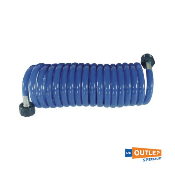 Populaire SeaTech Blue Coiled Deck Wash Down Hose ��� Durable Marine Water Hose for Cleaning & Rinsing