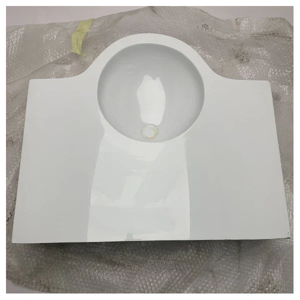Seulement Aujourd'hui Modern White Composite Marine Sink for Ferretti 800 and Custom Line 100 � Durable, Compact & Weather-Resistant Bathroom Basin for Boats and Ships