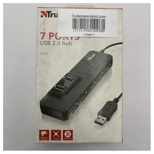 High-Quality 7-Port USB 2.0 Hub with Power Adapter ��� Compact and Reliable for PC and Laptop Connectivity Livraison Express