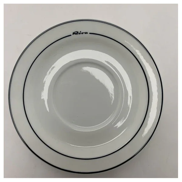 Riva Richard Genori Set of 6 White Ceramic Plates with Blue Rim - Durable Maritime Dinnerware for Boats and Yachts Prix Cassé