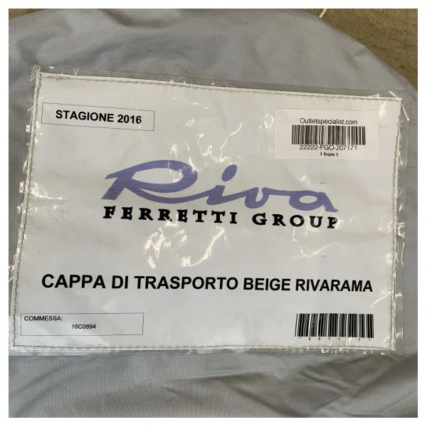 Riva Rivarama 2016 transport - full boat cover beige - 207171 Certifié