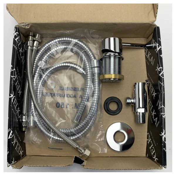 Marque ELKA ART.4050 Polished Chrome Marine Shower Mixer - Durable, Compact Boat Faucet with Flexible Hoses
