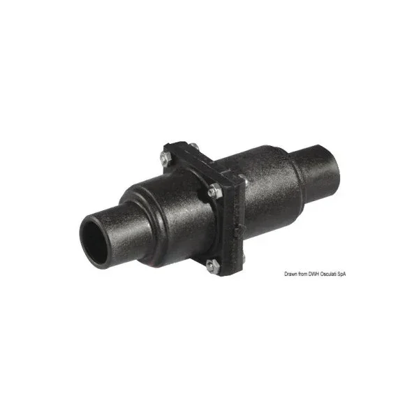 Whale Marine Black In-Line Check Valve 38mm - Durable Non-Return Valve for Pump and Hose Systems Pas Cher