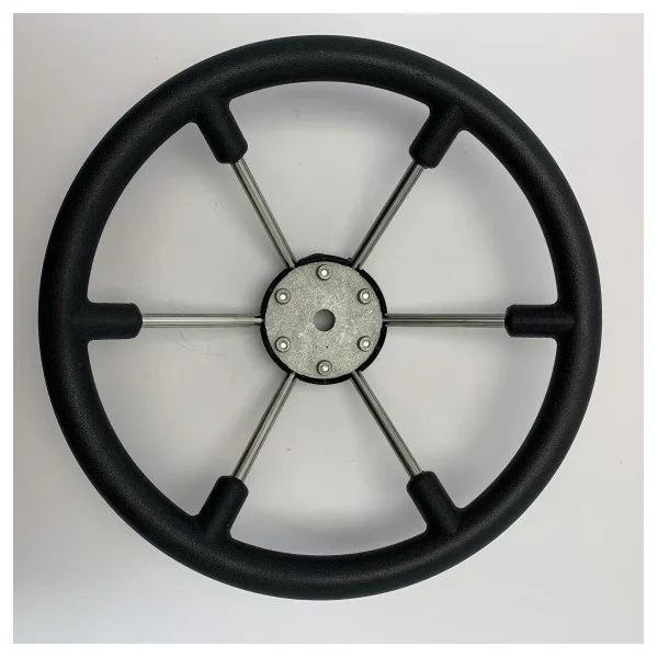 Promotion Saisonnière Allpa Black Leather Steering Wheel for Marine Boats - Durable Stainless Steel Spokes, Weather Resistant - NL7360/01