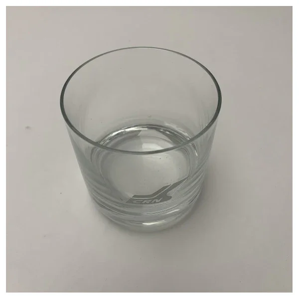 Marque CRN Classic Marine Drinking Glass � Durable Clear Glass with Chrome CRN Logo for Nautical Use
