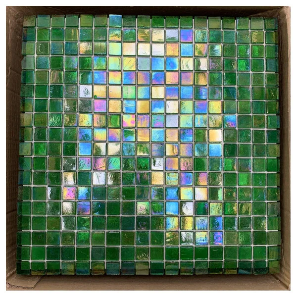 Sicis Glimmer High-Quality Glass Mosaic Tile for Marine Use � Durable, Water-Resistant Green Glimmer Tiles 2m2 Vente Directe