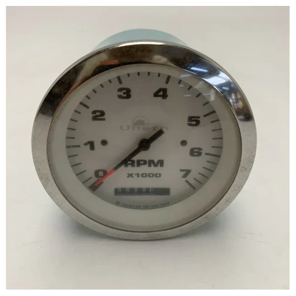 Pas Cher VDO Uttern Tachometer with engine hour indicator white 7000 RPM - 66975F
