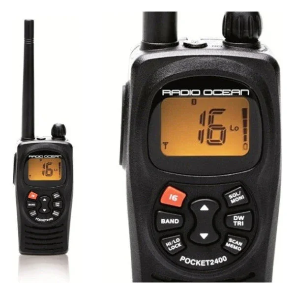 Radio Ocean Pocket 2400 Draagbare VHF Maritieme Radio - Betrouwbare Waterdichte Handheld Jusqu'à Épuisement Des Stocks