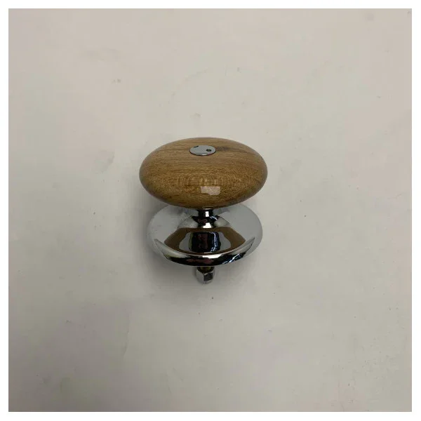 Teak Wood Marine Knob with Polished Chrome - Durable Boat Control Handle 50mm Populaire