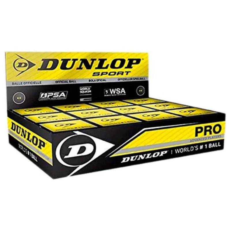 Dunlop Balles de Squash Pro Double Point Jaune Prix Promo