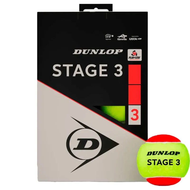 Offre Exclusive Dunlop Boîte de balles de tennis TB stage 3 Red 8x12