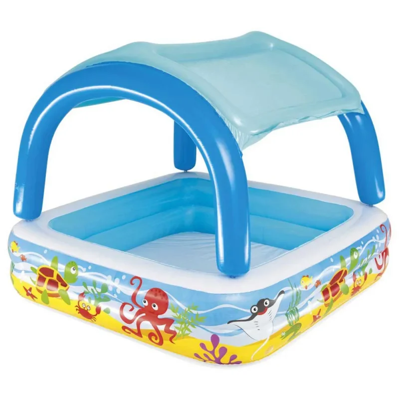 Achat Immédiat Bestway Avec piscine gonflable carrée et auvent 147x147x122 cm