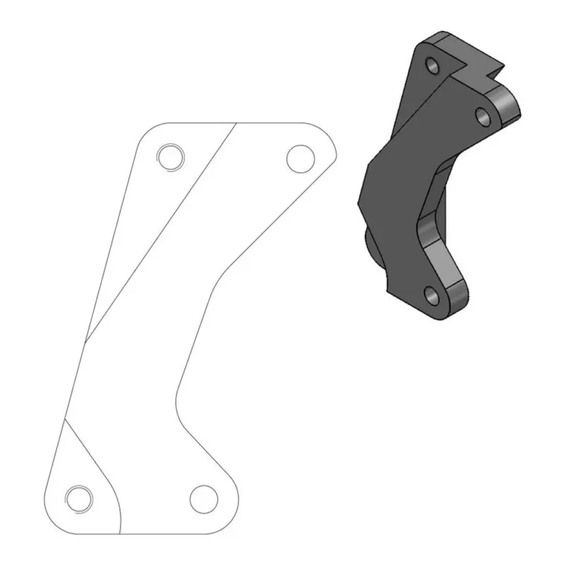 Moto-master Support de déport d´étrier de frein Supermotard Street 320 mm Yamaha 211033 Nouvelle Collection