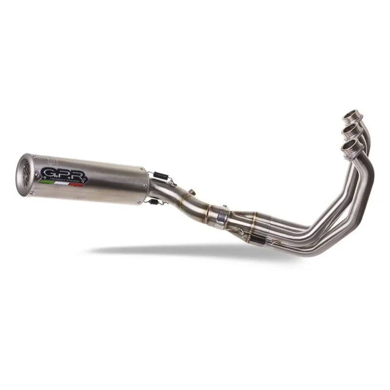 GPR Exhaust Systems Système de ligne complète non homologué M3 Inox Triumph Trident 660 2021-2024 E5 Round Low Jusqu'à Épuisement Des Stocks