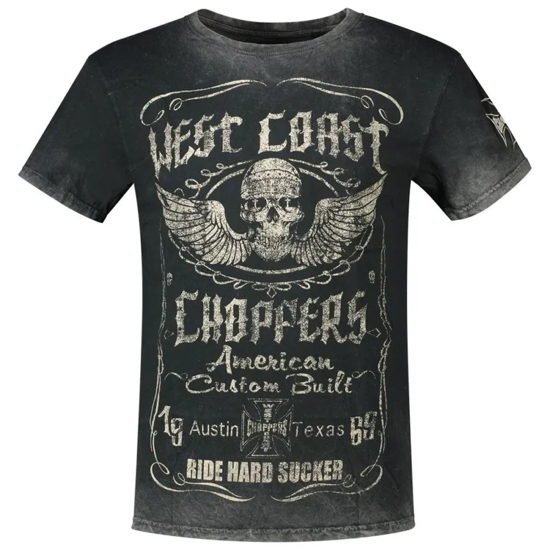 West Coast Choppers T-shirt à manches courtes Ride Hard Sucker Vintage Usine Directe