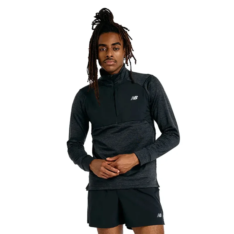 Affaire À Saisir New Balance T-shirt à manches longues avec demi-zip Athletics Heat Grid