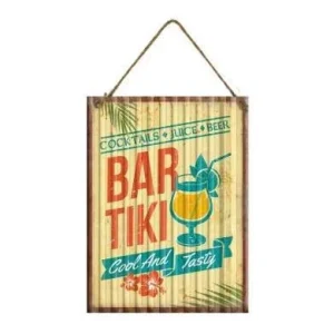 Plaque métal Tiki Bar Retour Gratuit