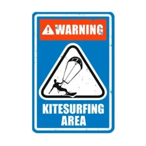 SURFPISTOL Plaque Warning Kitesurf Bleu Pas Cher