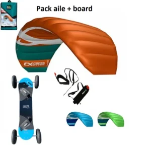 Pack Mountainboard + Cross-Kite – Aile 4 lignes + Planche tout terrain Must-Have