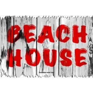 Plaque Métal Beach House Pas Cher