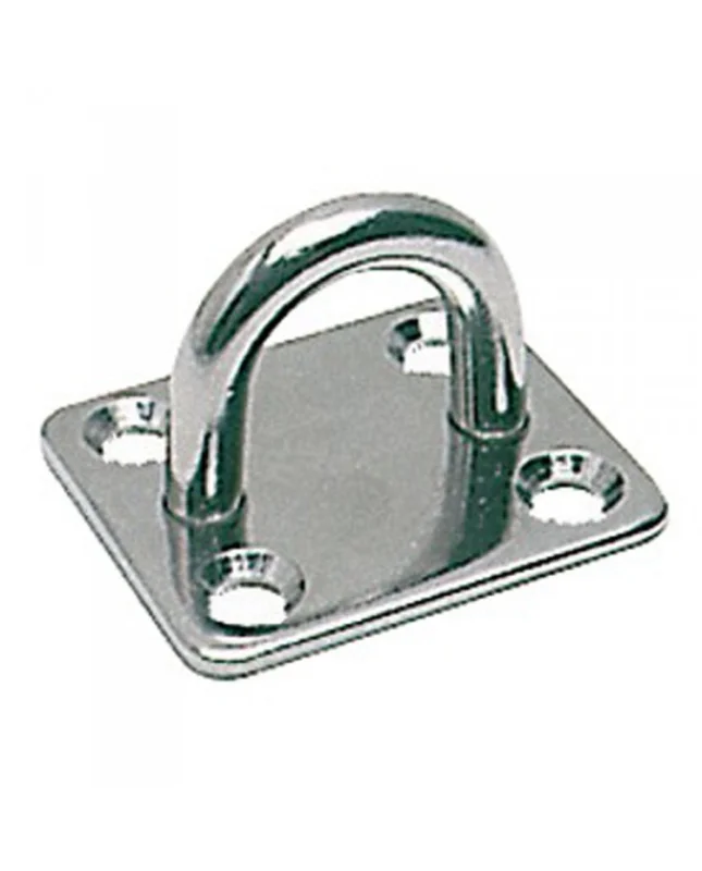 Dernier Modèle Pontet inox embase rectangulaire - 40 x 50 mm - Ø 8 mm