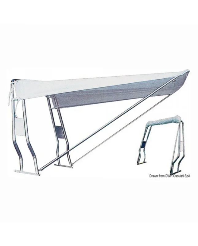 Satisfait Ou Remboursé Taud télescopique en inox pour Roll-bar - blanc - larg. 155 cm - long. 145 cm