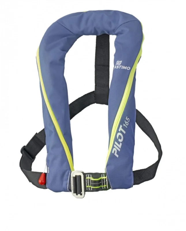 Gilet Pilot 165 N Bleu, déclanchement Manuel, avec Harnais Dernier Modèle